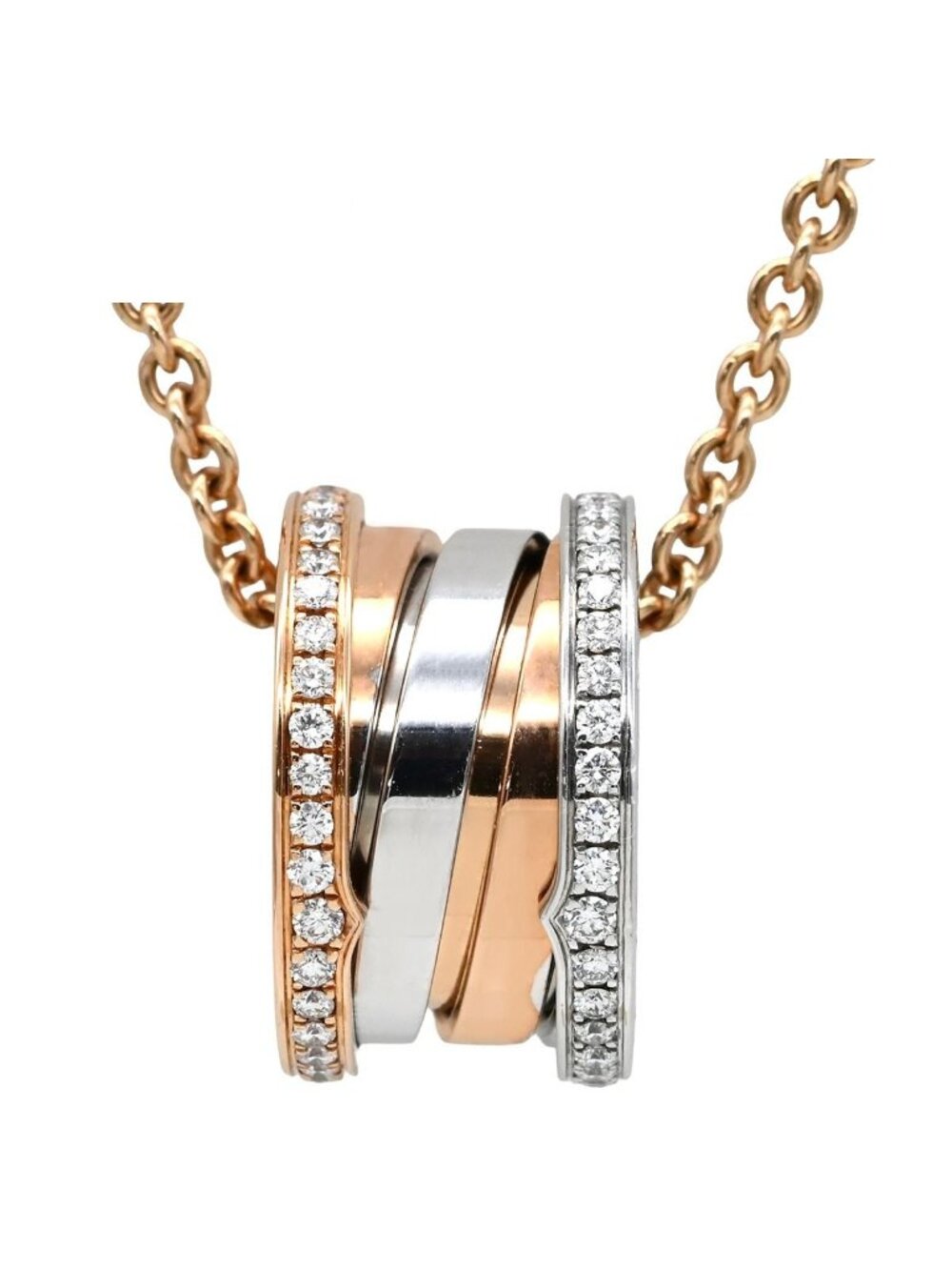 Bvlgari Necklace B.zero1 Perfect Mistake Diamond Pink Gold White Gold